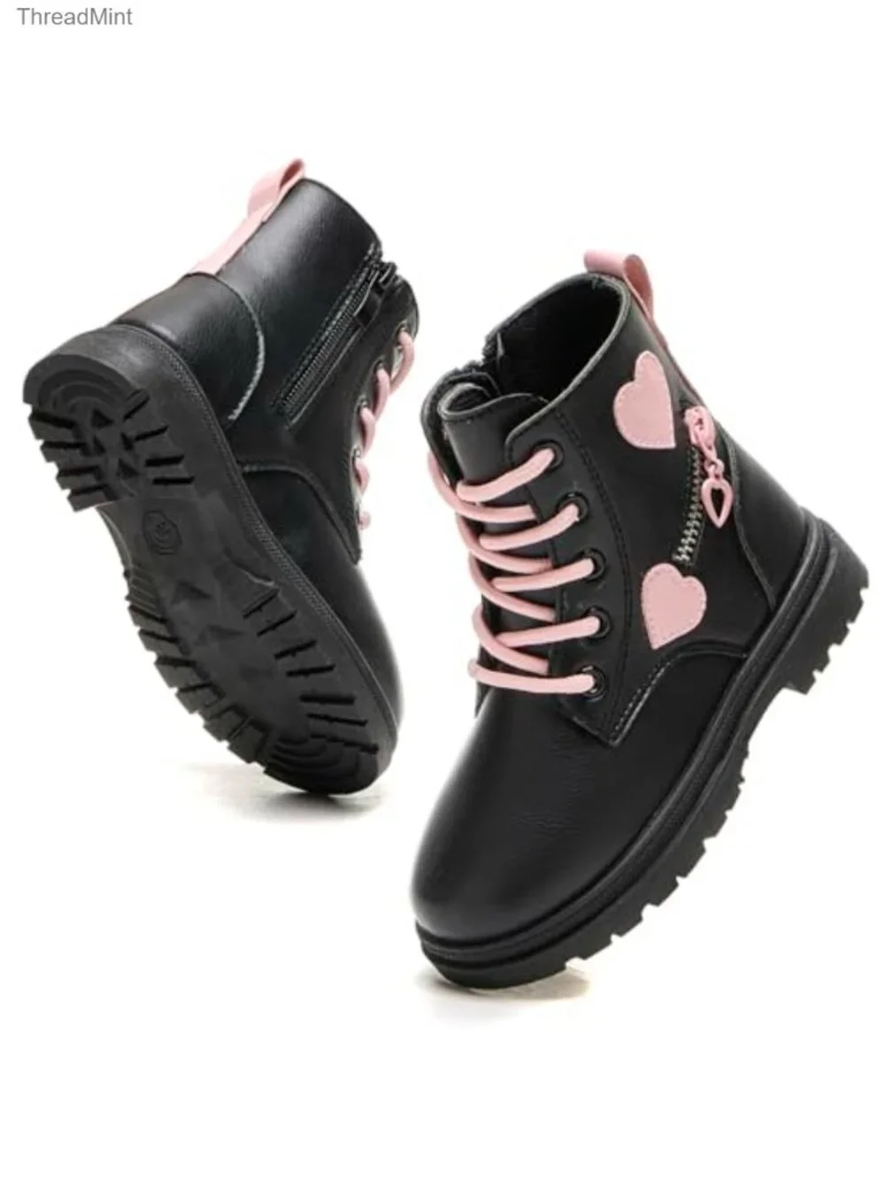 Girls Waterproof PU Leather Boots Anti-Slip Ankle Boots